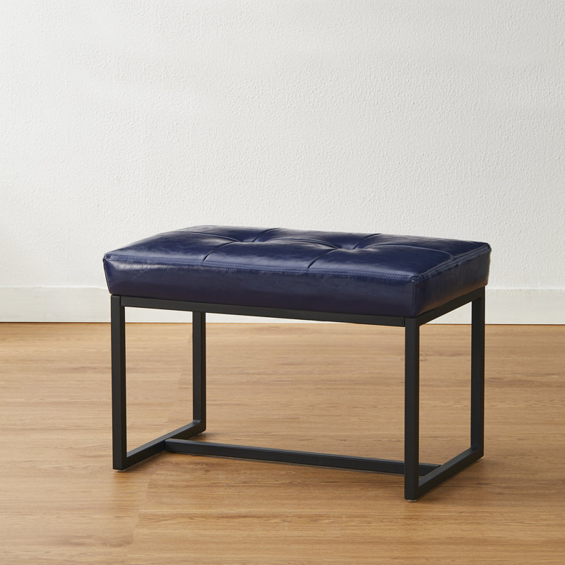 Buren Iron Accent Stool, Navy Blue