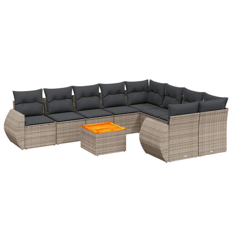 Ensemble de canapé de jardin Vidaxl gris et gris foncé