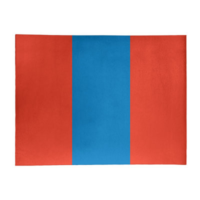 Tapis orange/bleu rayé