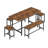 Expandable Dining Table Set for 4-8, 63" Large Extendable Kitchen Table with 2 Benches & 2 Stools, Modern Wood Top & Metal Frame, Space-Saving, Easy Assembly, Rustic Brown.-128982033-128982034-128982037-128982041-128982045
