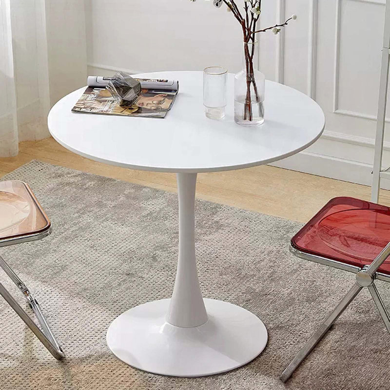 Round Tulip Dining Table – White MDF Top with Steel Base