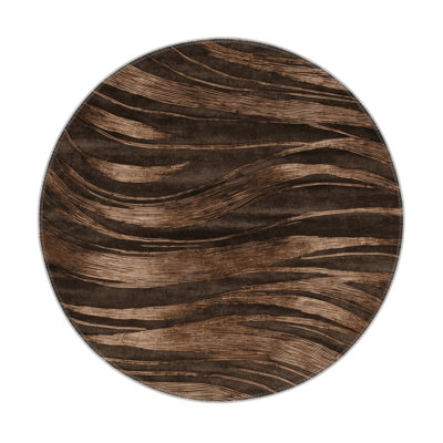 Abstract Brown Indoor and Outdoor Area Rug