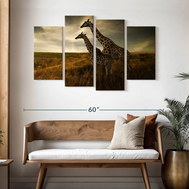 Famille de girafes Brampt, H 32 po x l 52 po