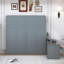 Grand lit mural avec bureau, tablettes de rangement et grands armoires en gris - peu encombrant, mécanisme hydraulique, capacité de poids de 600 lb, idéal pour les petits espaces, 6 armoires à matelas de 8 pouces, économie-130155737