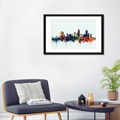 Reproduction d'art sur toile tendue Skyline Series: Boston, Massachusetts, USA II