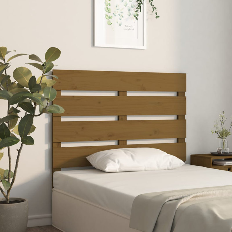 Santini Solid Wood Headboard, Honey Brown, 100 x 80 cm