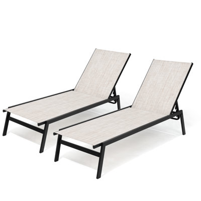  Blevens Metal Stackable Reclining Chaise and Lounge Chairs