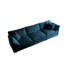 Canapé 3 places Mid-Century moderne en chenille bleue Structure en bois massif, tissu respirant, 3 coussins décoratifs, siège de salon confortable, avec confort
