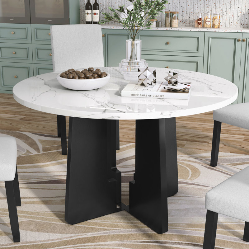 Table ronde de 43 pouces Mid-Century, Blanc