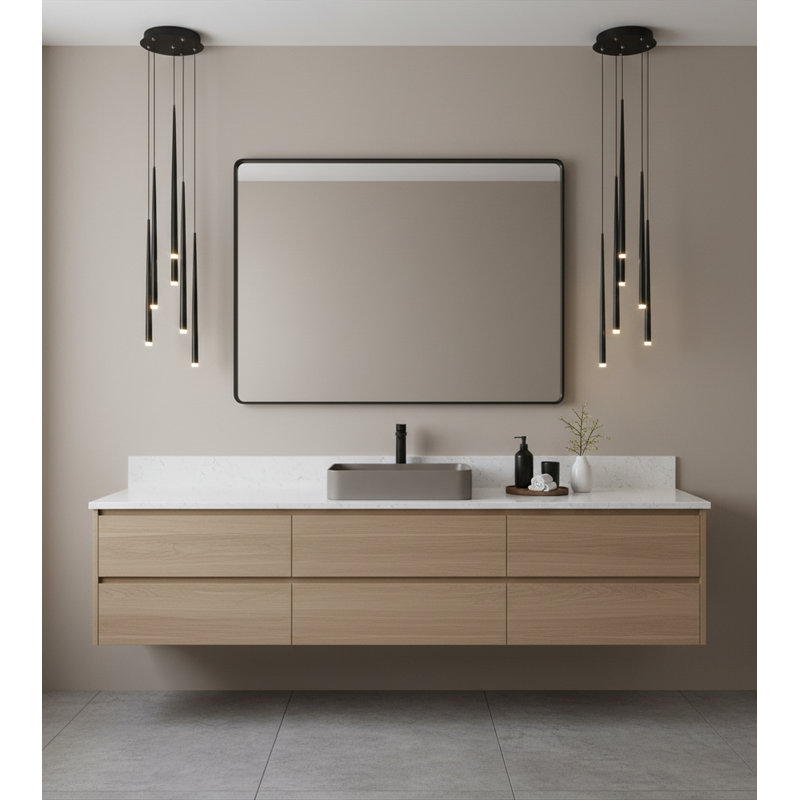 6 - Light Matte Black LED Pendant