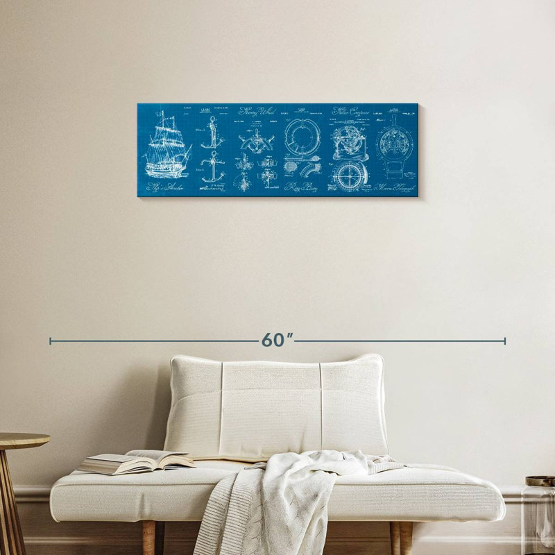 Ship's Blueprint, 12" H x 36" W