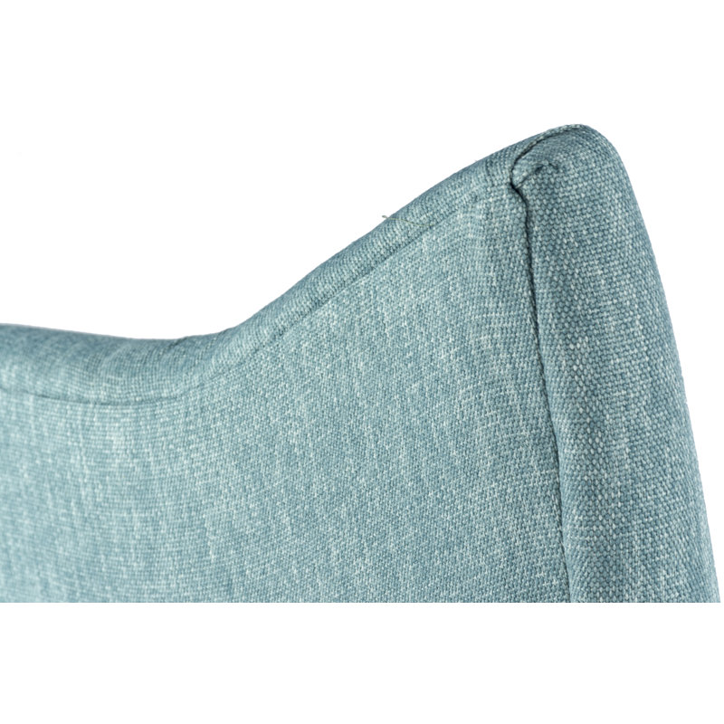 Hilley Spring Seating Double Dow Upholstered Parsons Chair, Espresso, Teal