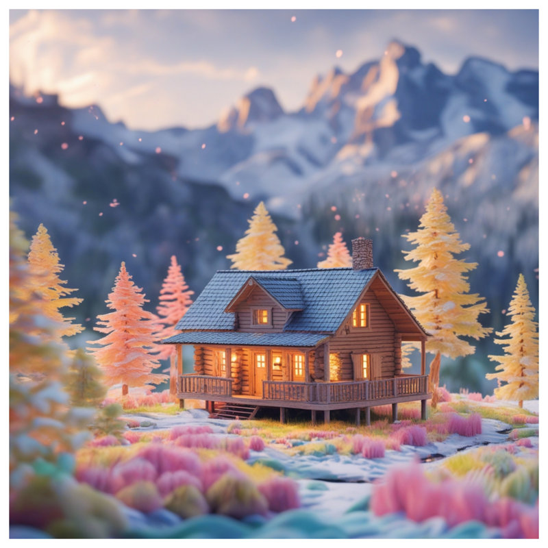 Tapis de bain Cozy Cabin In Mountains, L 24 po x L 17 po