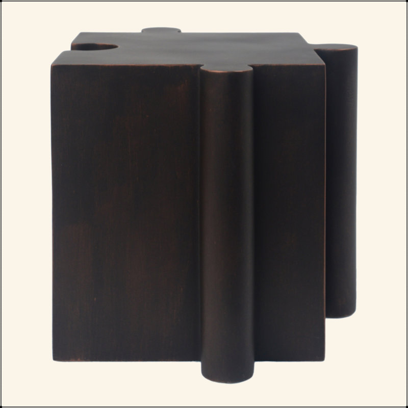Table d'appoint casse-tête, table modulaire à bord convexe MGO, Marron foncé