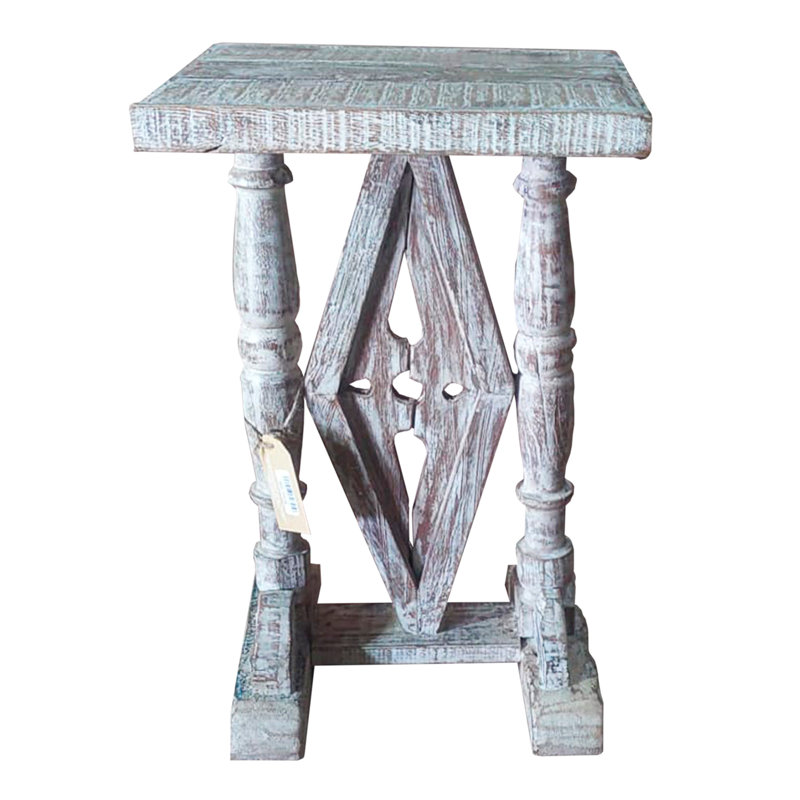 Arkeia Solid Wood Trestle End Table