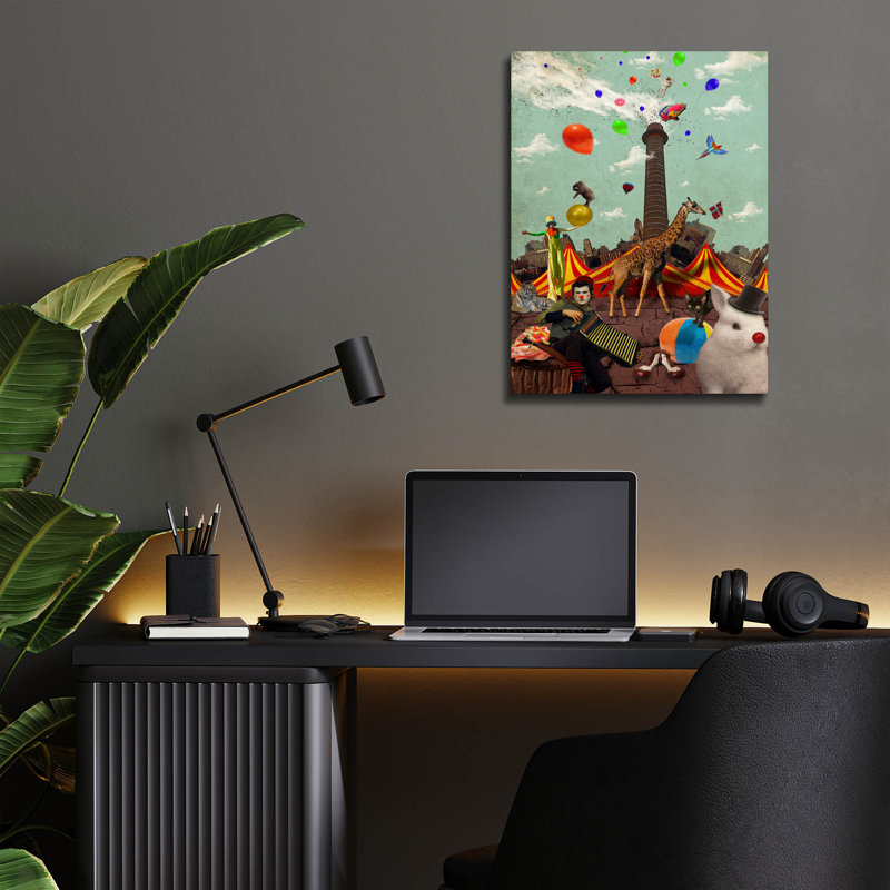 «Circus» par Elo Marc, acrylique, H 16 po x l 12 po x P 0,13 po