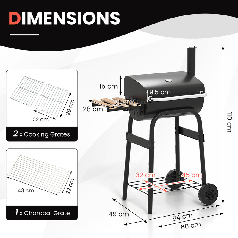 Casart 84cm W Charcoal Grill