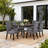 Elegant Dining Table With Nail Head Trim, Curved Legs And Under-table Shelf, 66 Inch