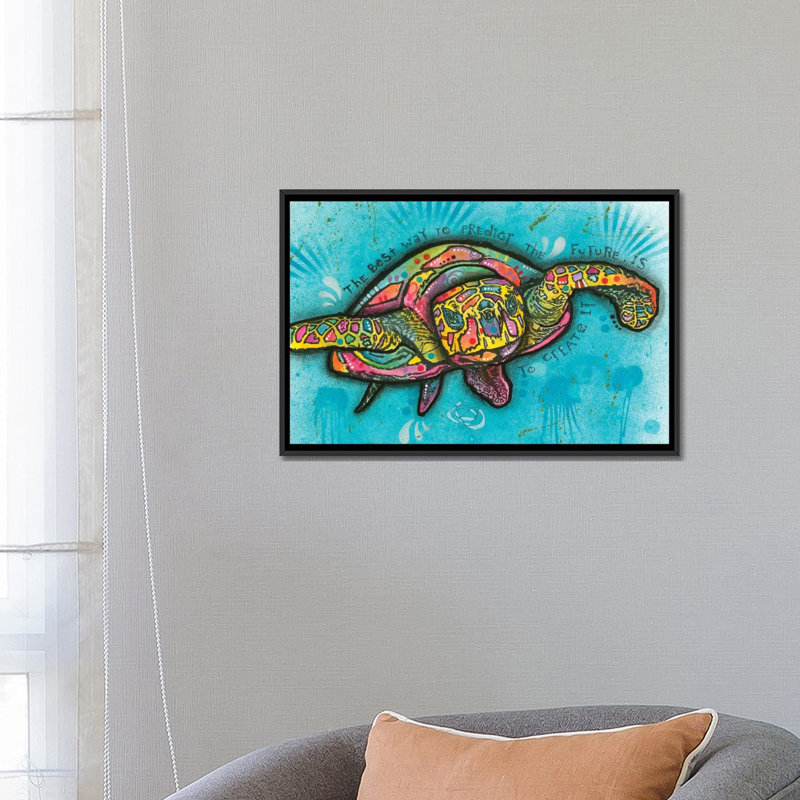 «Turtle», impression sur toile tendue, H 18 po x l 26 po x P 1,5 po, Toile avec cadre noir