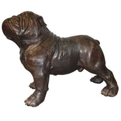 Bulldog Giant Life-size Bronze Statue, Durable Outdoor Sculpture for Home & Garden, 62"Lx 26"Wx 44"H