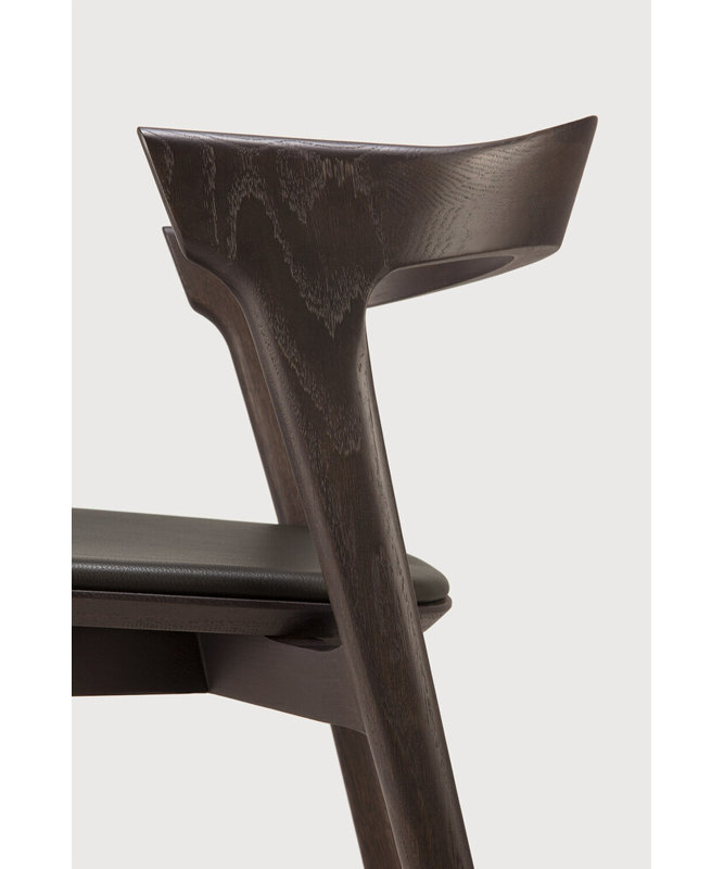 Bok Leather Dining Chair, Oak Brown Genuine Leather, Oak Brown