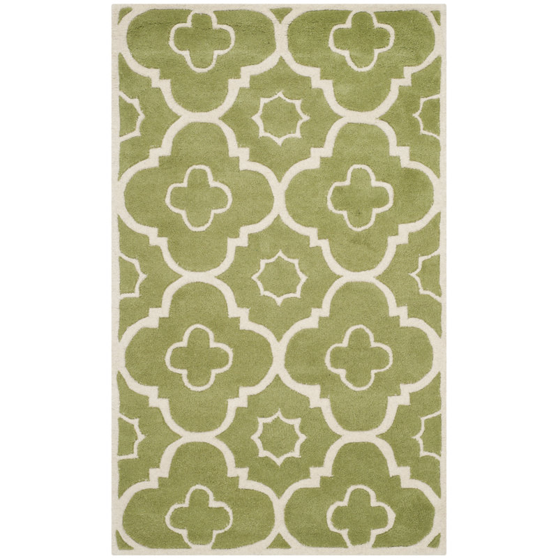 Carolene Hand Tufted Wool Geometric Rug, Rectangle 3' x 5'