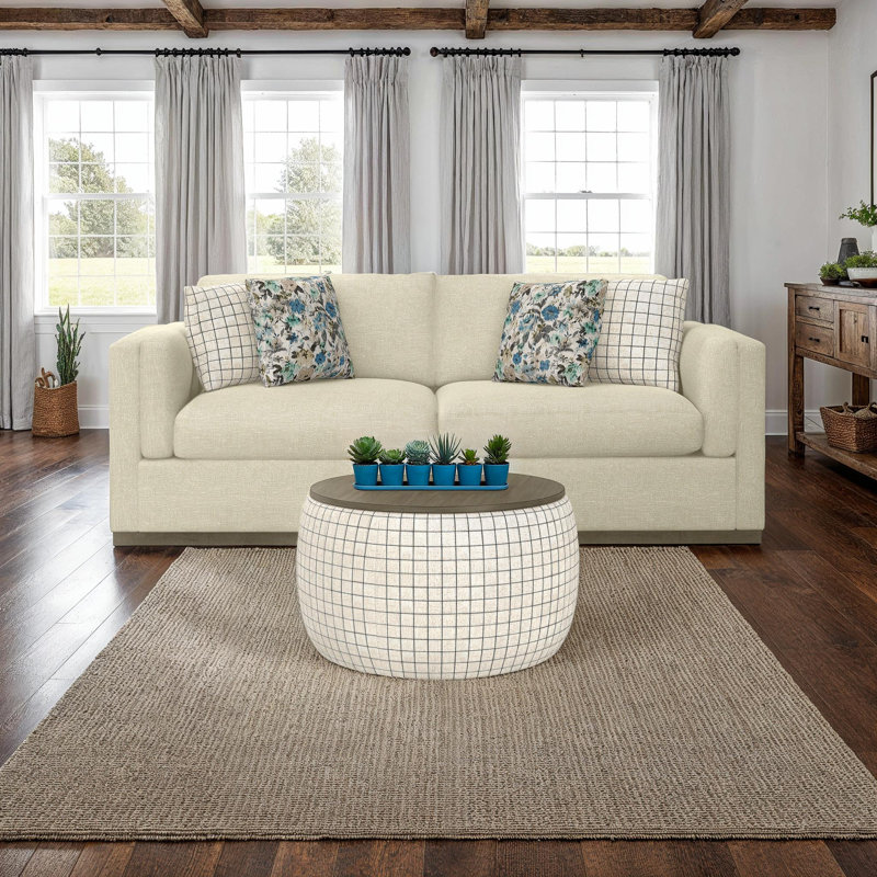 Upholstered Sofa With Storage Ottoman