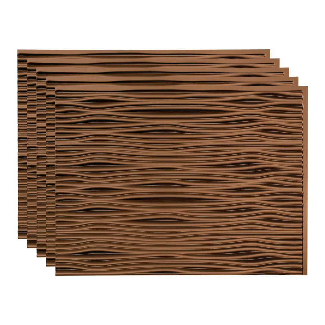 FASÄDE Waves Decorative Vinyl 18in x 24in Backsplash Panel (Set of 5) Fasade