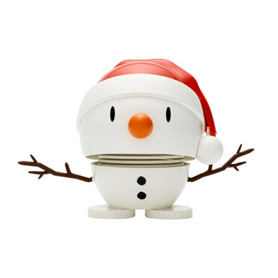 Hoptimist Santa Snowman Small, wobble figure, wobble figure, decoration idea, plastic, white, D 8 Cm, 9026-10