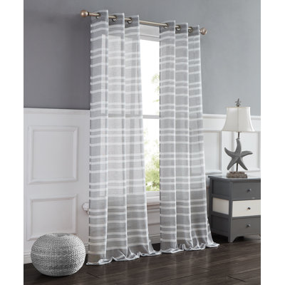 Paire de rideaux semi-transparents Roseau