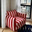 Fauteuil d'appoint surdimensionné rayé de 40 po de largeur, fauteuil côtier moderne avec base de socle et coussins réversibles, méridienne et demi pour le salon-2108631368-2103338427