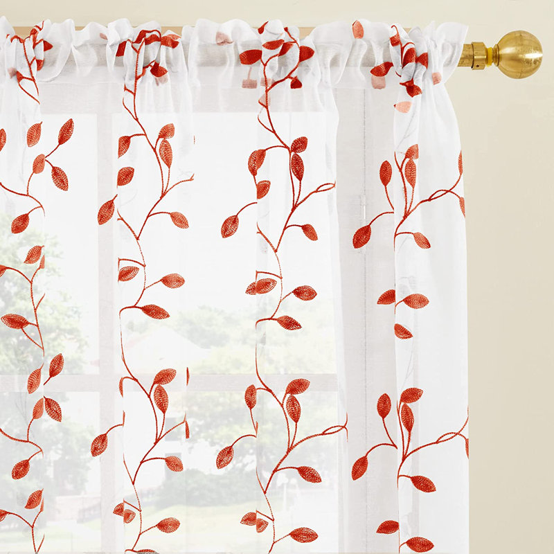Janda Sheer Curtain Pair, 45" W x 52" L, Gray