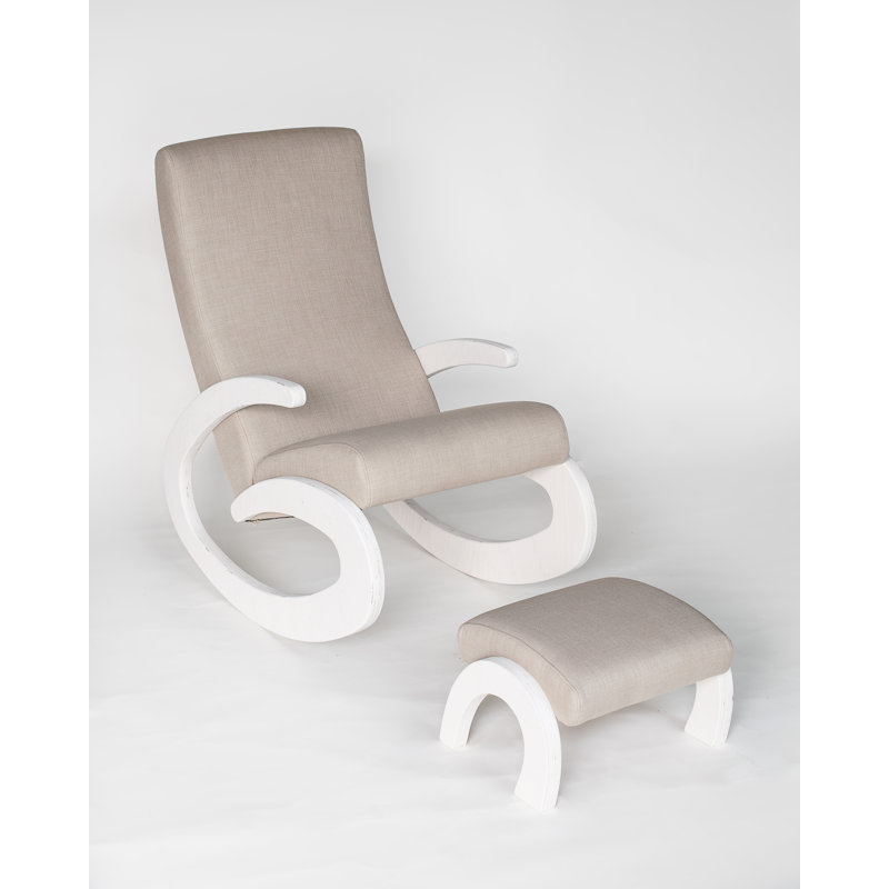 Adora Wood Rocking Chair, Red, White