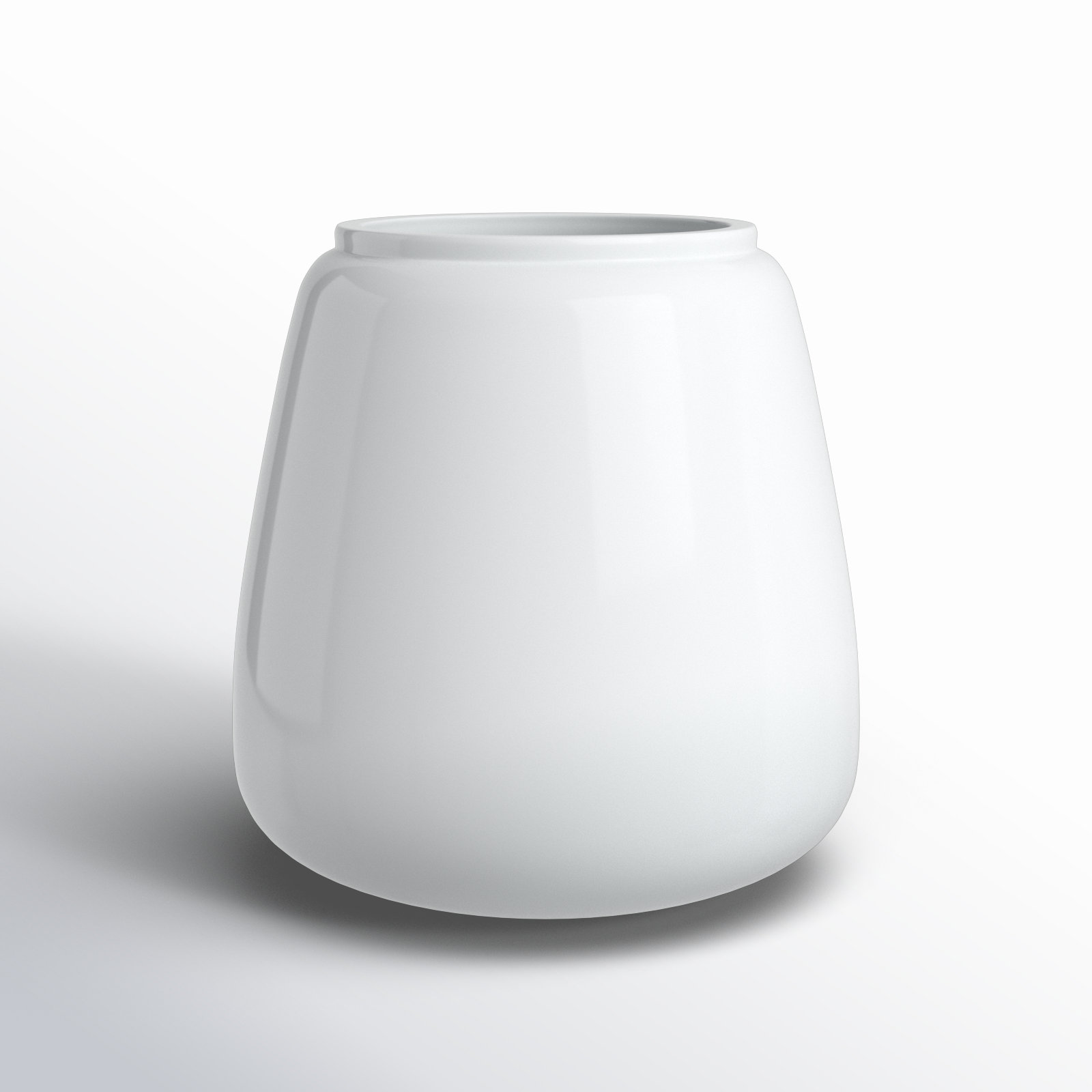 Mabe Iron Floor Vase, White, 20" H X 19.4" W X 19.4" D