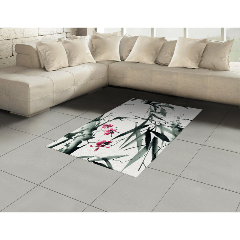 Tapis décoratif à fibres longues haute densité en polyester et coton de style japonais traditionnel
