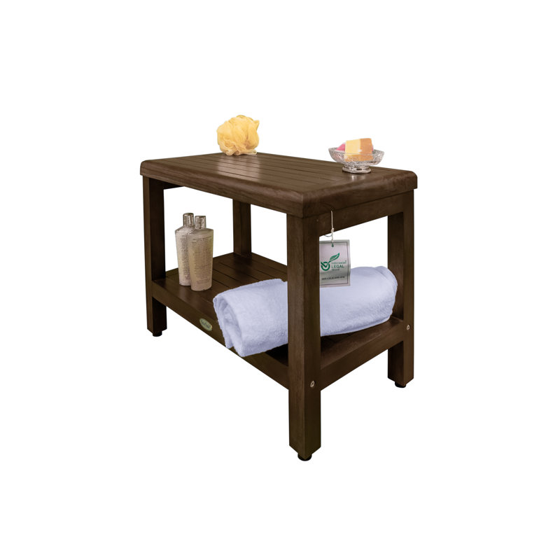 DecoTeak Eleganto, Teak Shower Bench, Teak Wood Shower Bench, Teak Shower Bench, Teak Shower Stool, 24" W