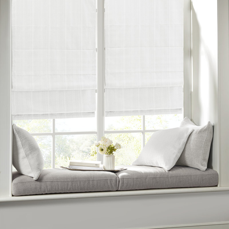Store romain simple obscurcissant sans fil 39 x 64 po Galen, Blanc, L 39 po x L 64 po
