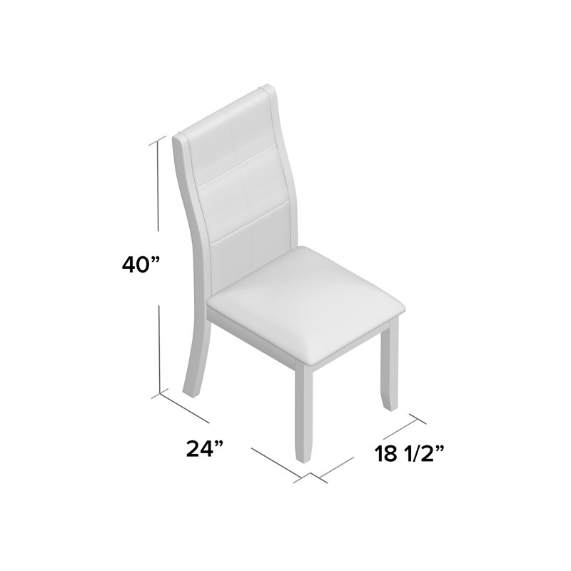 19.5'' H Faux Leather Upholstered Side Chair, Espresso