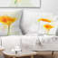 Coussin décoratif à fleurs jaunes et aquarelle