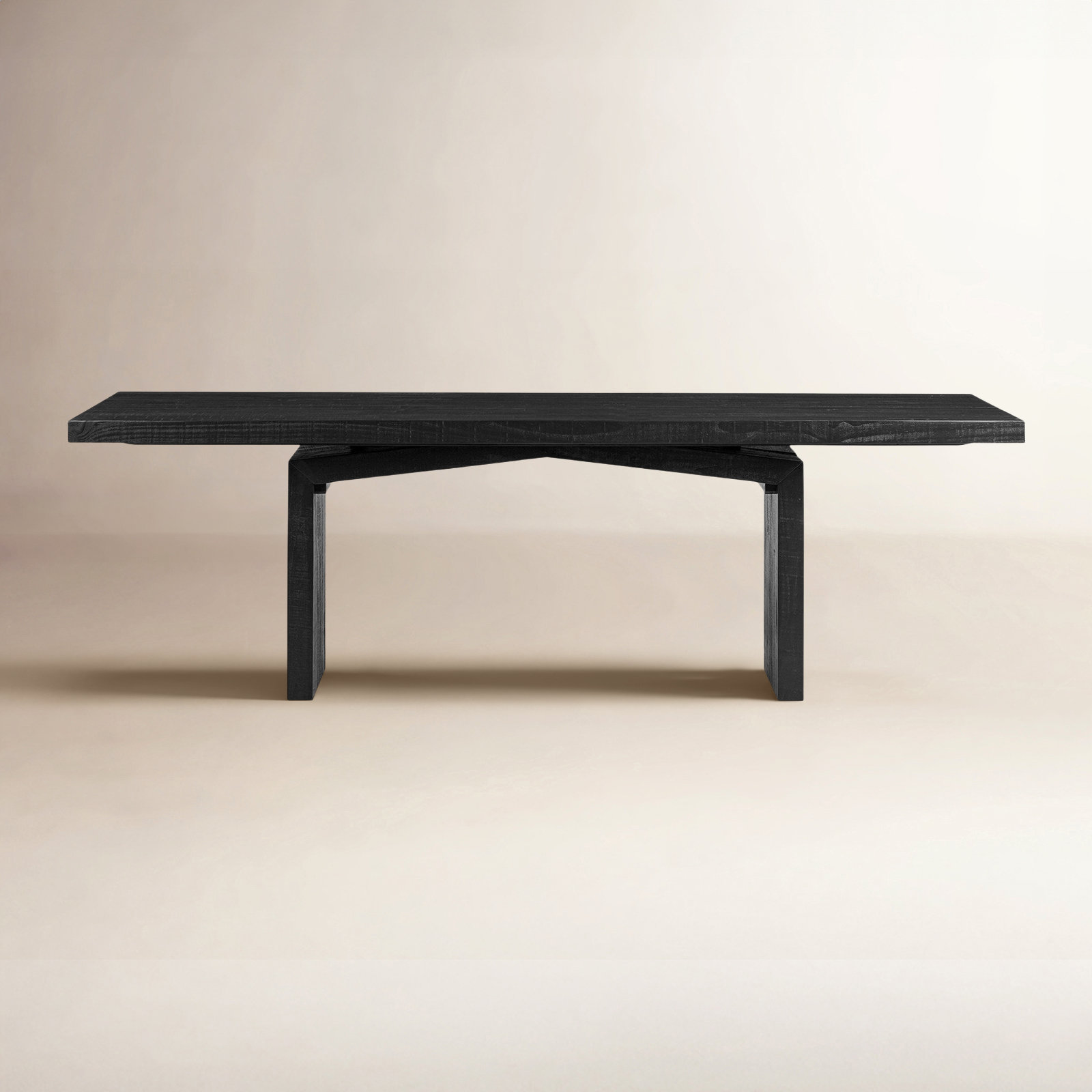 Henn 96'' Dining Table, Aged Black Pine