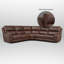 Canapé modulaire inclinable en cuir de 123 po, 3 fauteuils inclinables électriques, soutien lombaire réglable et appui-tête-201256893-201256867
