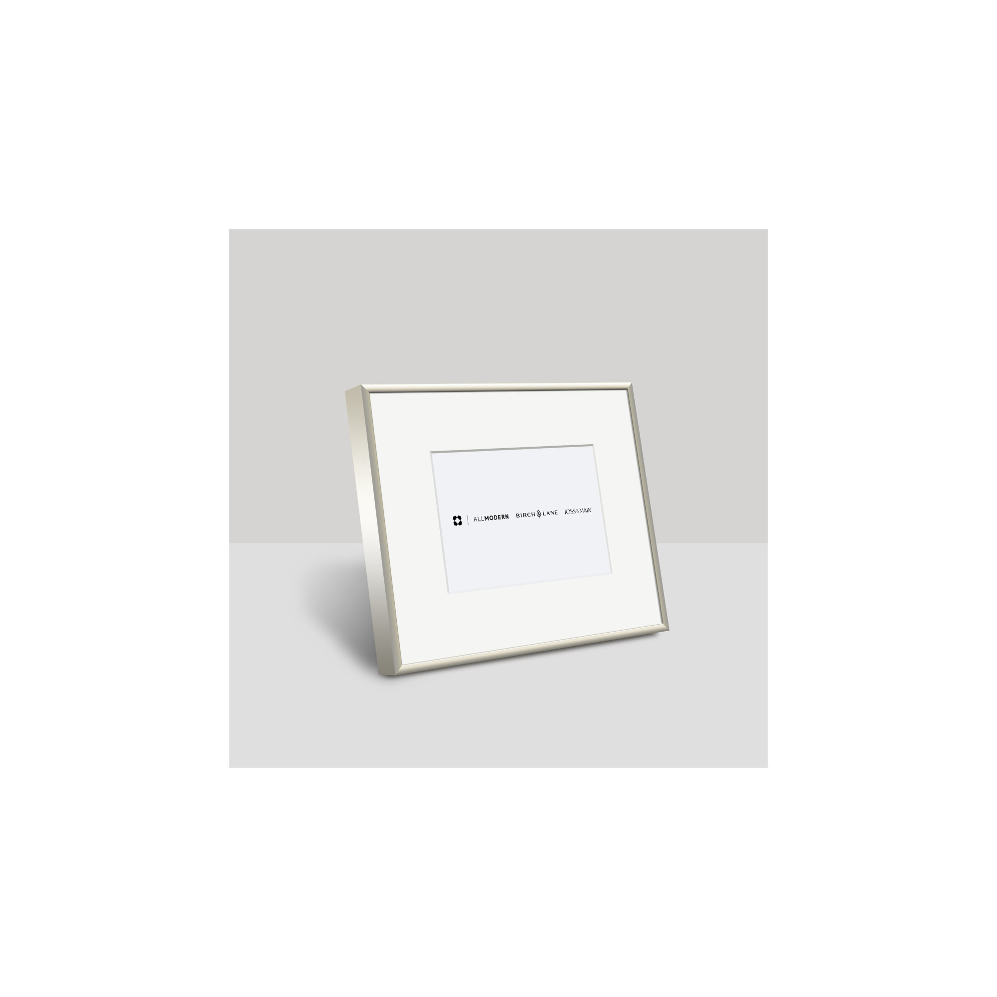 Feronia Metal Picture Frame with Mat, Silver, 6" x 4"