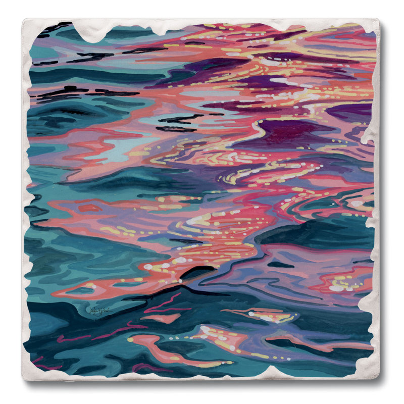 Sunset Reflections Single Tumbled Tile Coaster Create Your Own Collection