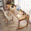 Bureau rectangulaire brun en bois massif-1829677478