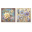 Blooming Blue Anemone Golden Leaves - art rétro - ensemble de 2 fleurs sauvages-1690982537-1690982543