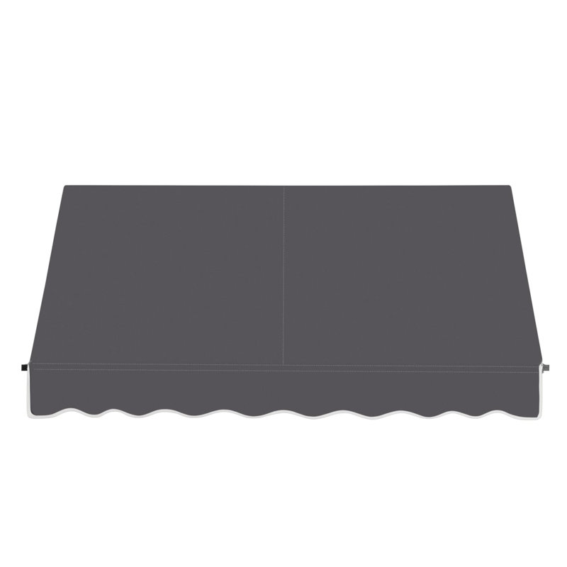 Awntech Santa Fe Acrylic Fabric Fixed Awning with Iron Rope Arms, 44" H x 64.5" W x 24" D, Gunmetal