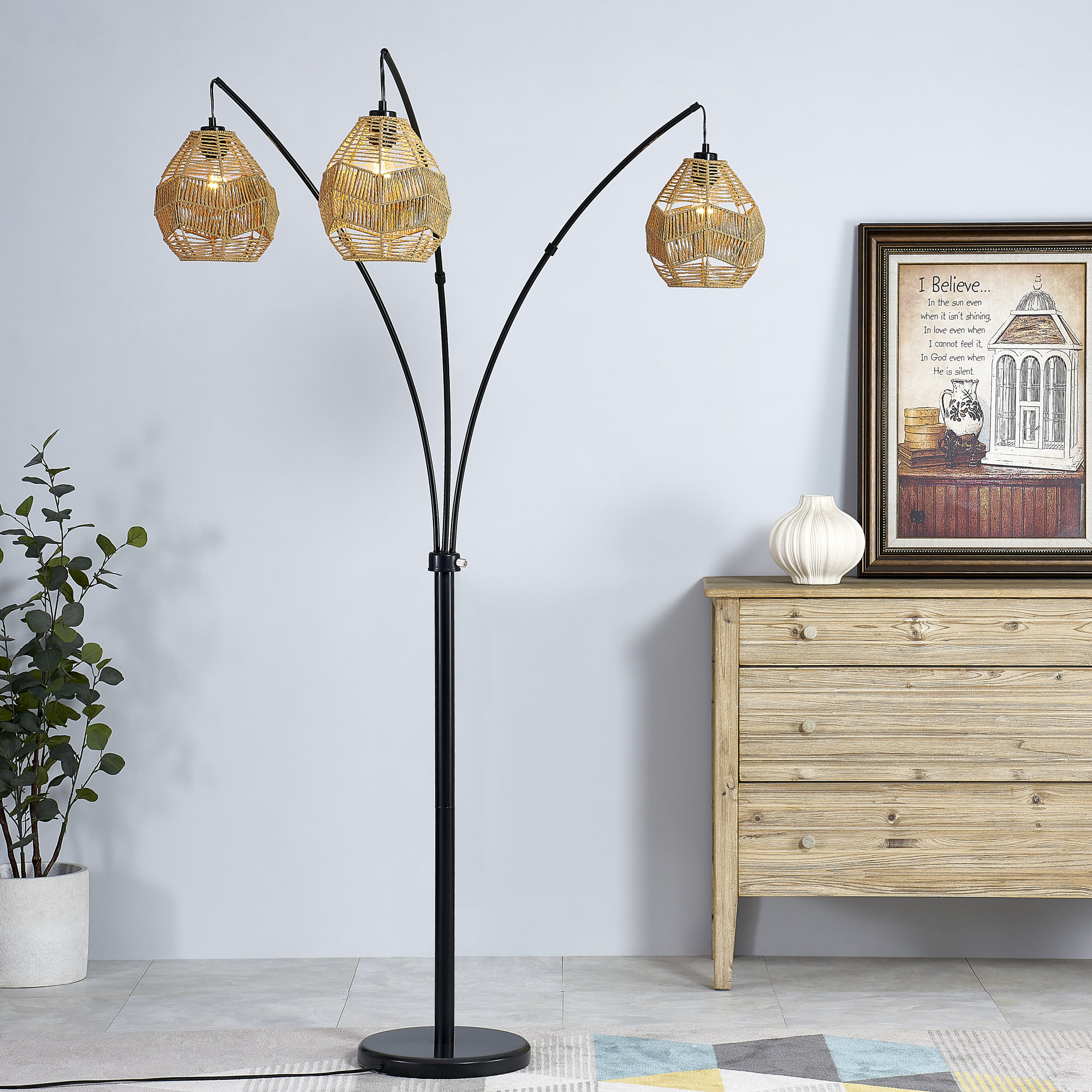 Langley Street Maston 76.6'' Black Accent Floor Lamp & Reviews | Wayfair