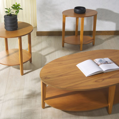 Harrisonville 3-Piece Wood Living Room Table Set