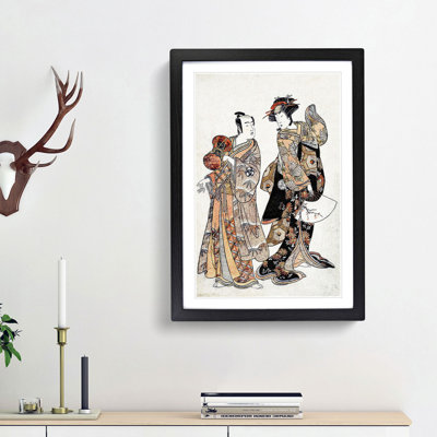 Ochiyo and Hanbei by Katsukawa Shunsho - Framed Print