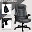 Fauteuil de bureau 6 points vibrant et chauffant, dossier inclinable gris foncé, siège rembourré et réglable pour fauteuil confortable, massage par vibration,